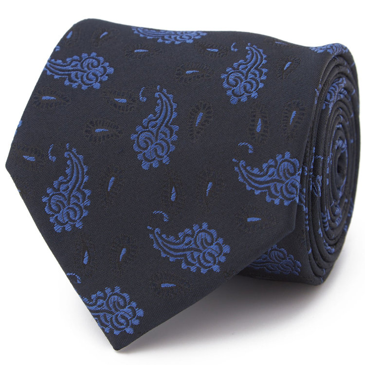 ブラックライン 【BLACK LINE】シルクブレンドペイズリーネクタイ 7.5cm幅/ネイビー その他
