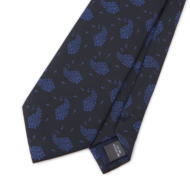 ブラックライン 【BLACK LINE】シルクブレンドペイズリーネクタイ 7.5cm幅/ネイビー その他