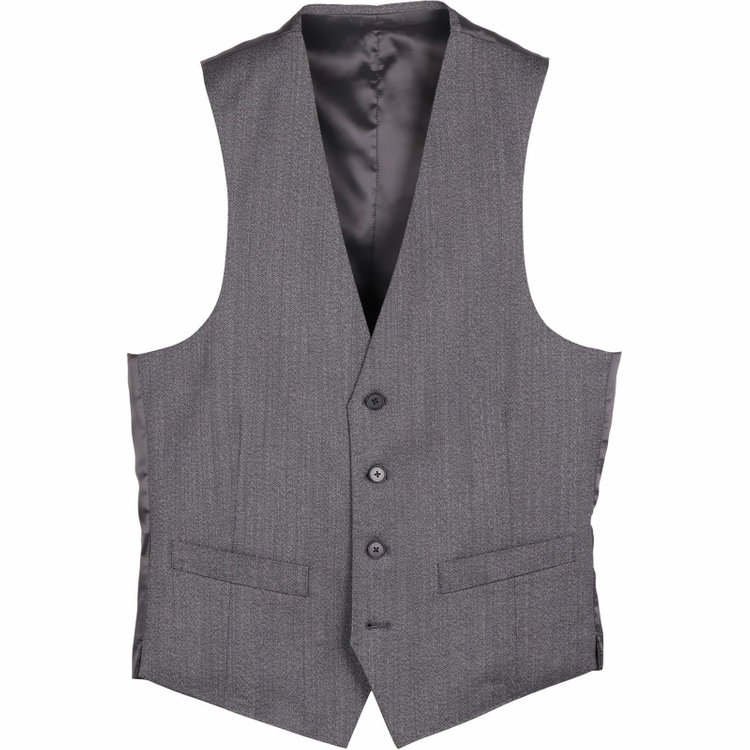 スーツセレクト 【発送在庫あり】【SLIM TAPERED_2】【秋冬】2釦シングルスリーピーススーツ 0タック/グレー/4S SUSTAINABILITY&ECOLOGY FABRIC/※パンツ裾上げ済仕様 グレー系(灰)