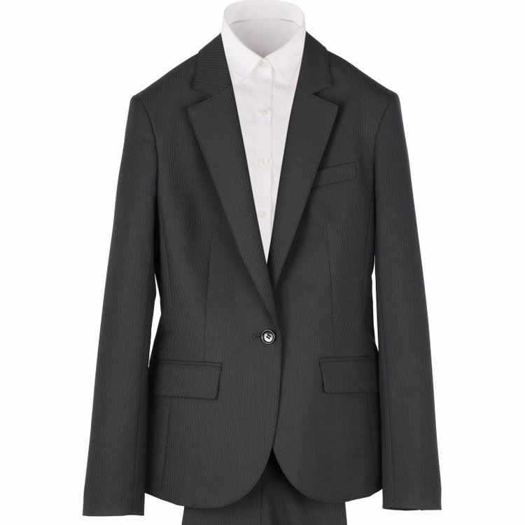 ブラックライン 【WEB限定/OUTLET】【SL】【年間】1釦シングル タイトスカート&パンツ2Wayスーツ/ブラック×シャドーストライプ/ウォッシャブル ブラック系(黒)