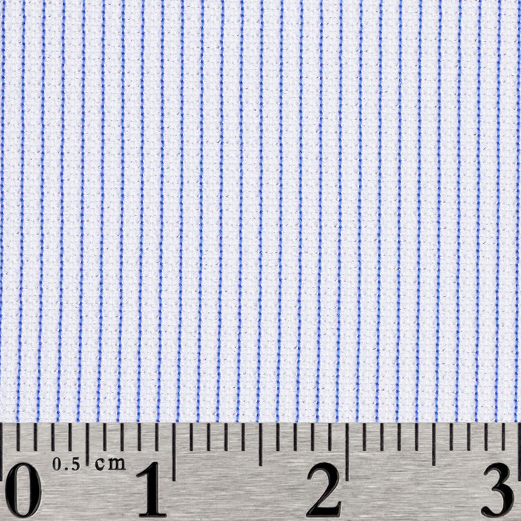 スーツセレクト 【国内縫製】【パターンオーダー】【形態安定】ワイシャツ/サックス×ストライプ/トリコットニット/ストレッチ素材/吸水速乾(POLYESTER100%) 青淡色