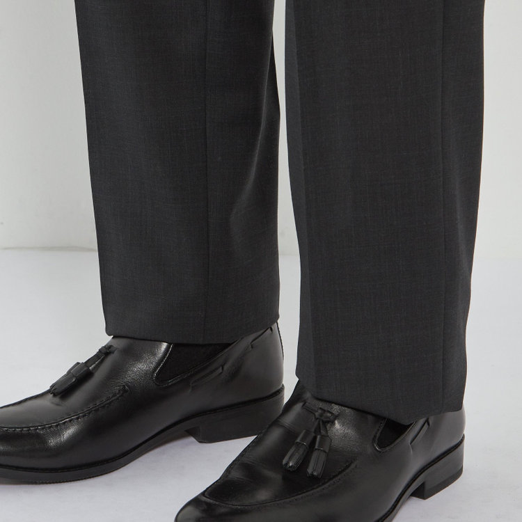 ソノタ 【BLACK LINE】【春夏】1タックワイドシルエットパンツ/グレー×サイロフィル/NEW ZEALAND WOOL MIX Super100’s/※裾上げ必要 グレー濃色