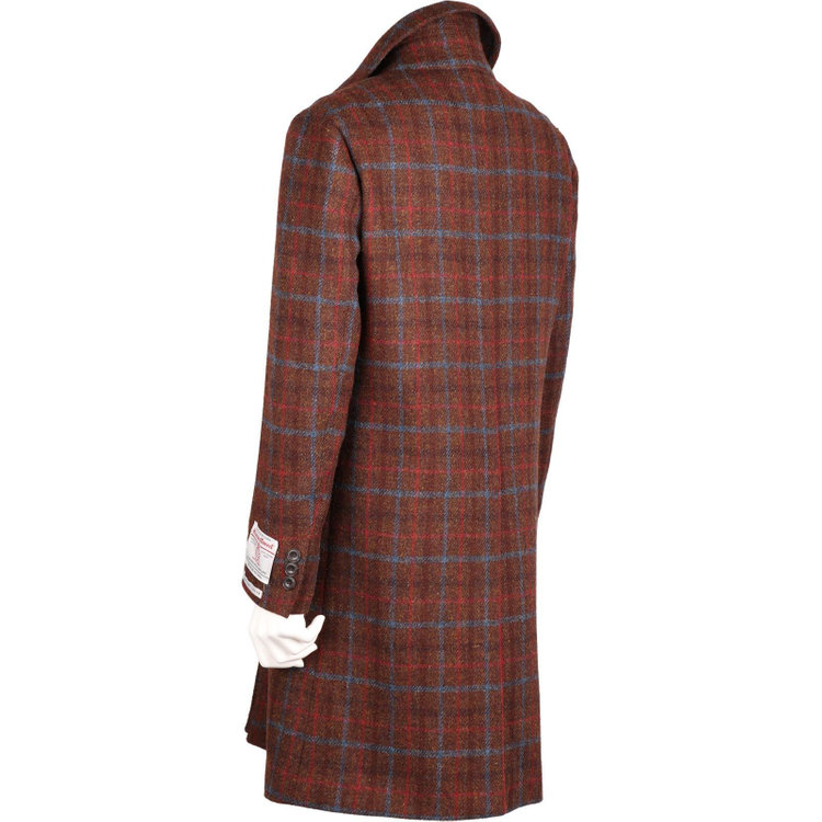 スーツセレクト 【WEB限定/OUTLET】【CLASSICO TAPERED】ウールステンカラーコート/ブラウン×チェック+ツイード/Harris Tweed hand woven in the outer hebrides of scotland ブラウン系(茶)