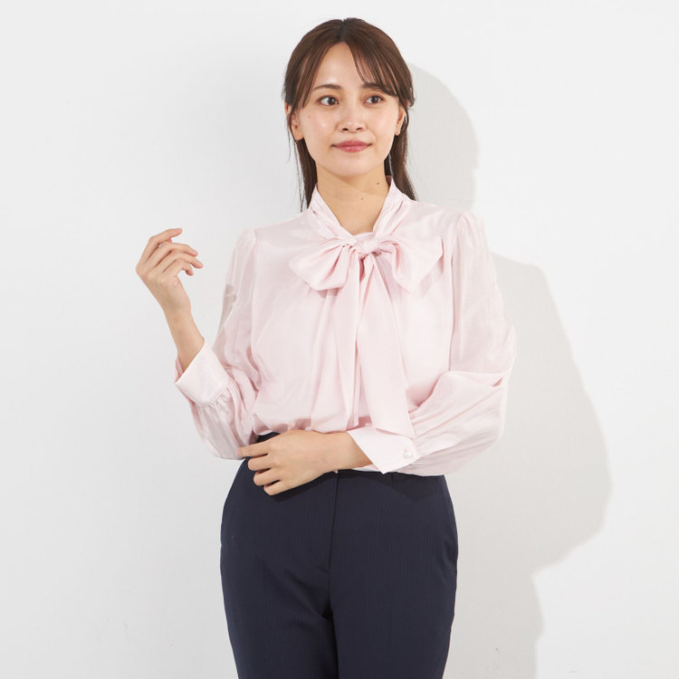 サマンサ 【SUIT SELECT×Samantha Thavasa】【長袖】リボンブラウス/ピンク 赤淡色