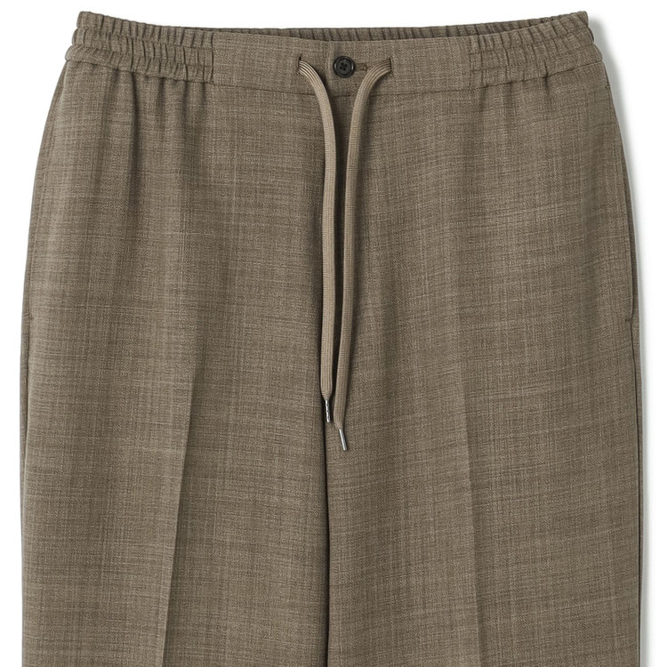 ブラックライン 【発送在庫あり】【RBC】【春夏】オーバーサイズパンツ/カーキ/ウエストシャーリング/ドローコード/4S SUSTAINABILITY&ECOLOGY FABRIC/※裾上げ済仕様 黄淡色