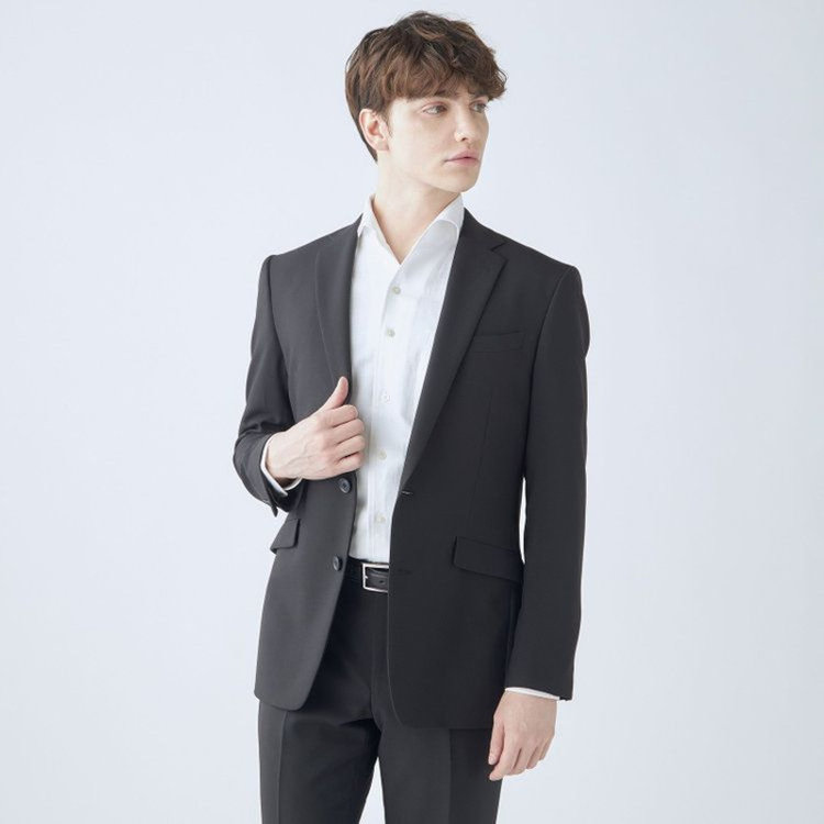 ブラックライン 【KSW】【年間】2釦シングルスーツ 0タック/ブラック/※裾上げ必要 黒