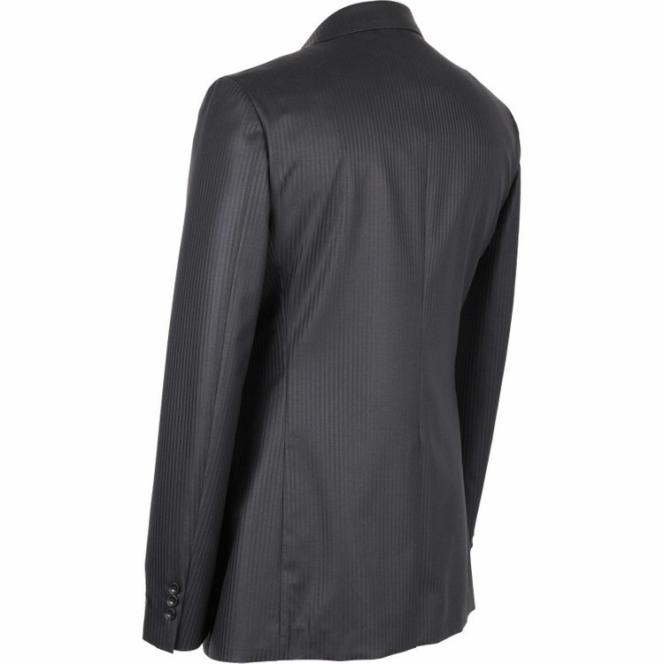 スーツセレクト 【WEB限定/OUTLET】【SLIM TAPERED_2】【年間】2釦シングルスリーピーススーツ 0タック/ブラック×シャドーストライプ ブラック系(黒)