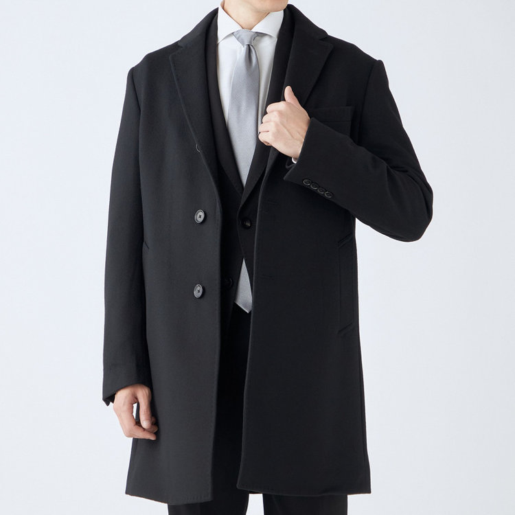 ブラックライン 【BL】ウールチェスターコート/ブラック/NEW ZEALAND WOOL LIMITED EDITION 黒