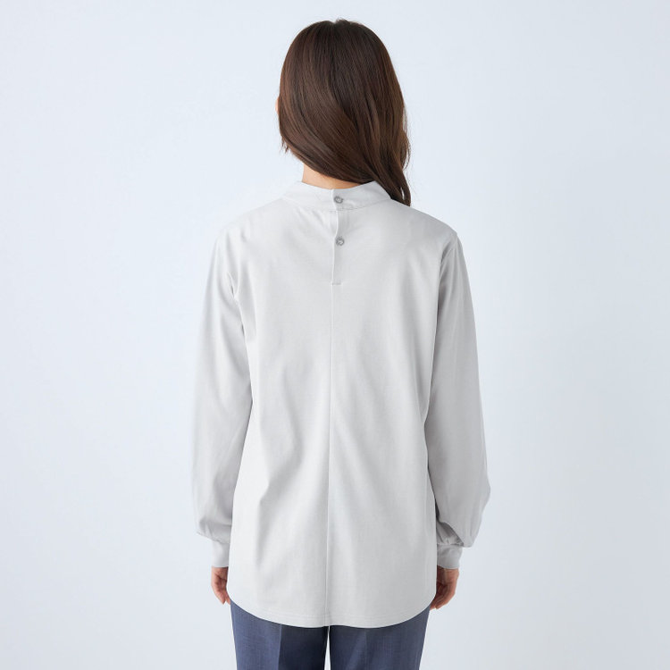 シルバーライン  【SL/長袖】モックネック/バルーン袖/グレー/「2WAYストレッチ」「ウォッシャブル可能」「汗じみ軽減」 グレー淡色