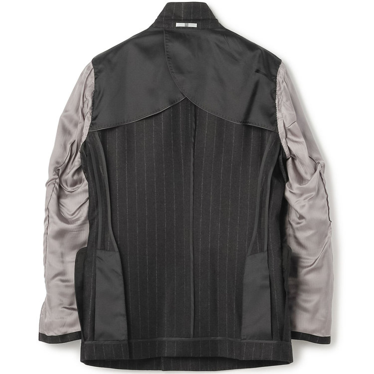 シルバーライン 【発送在庫あり】【CLASSICO TAPERED】【秋冬】6釦2掛けダブルスーツ 2タック/グレー×ストライプ/MARZOTTO/※裾上げ必要 グレー濃色