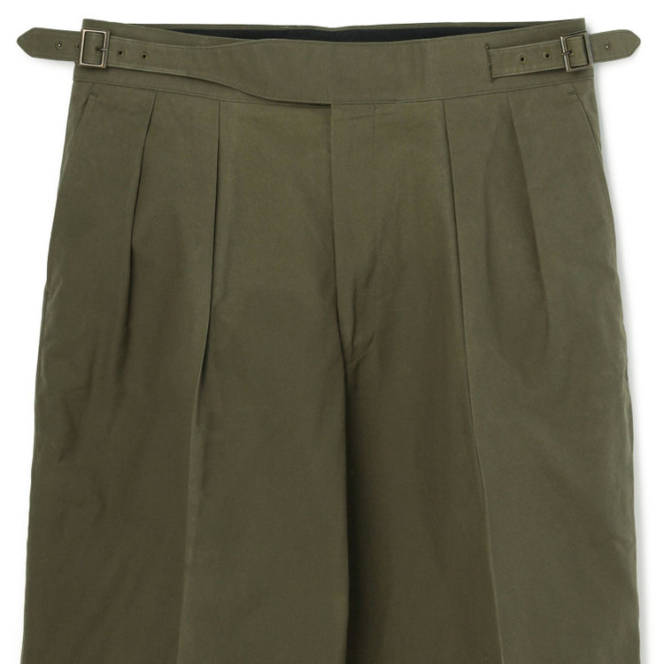 シルバーライン 【Take.it.easy】ワイドグルカパンツ/カーキ/British millerain cotton100%/※裾上げ必要 緑中間