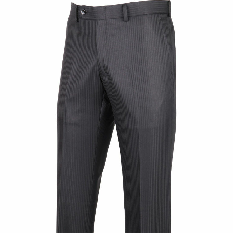 スーツセレクト 【WEB限定/OUTLET】【SLIM TAPERED_2】【年間】2釦シングルスリーピーススーツ 0タック/ブラック×シャドーストライプ ブラック系(黒)