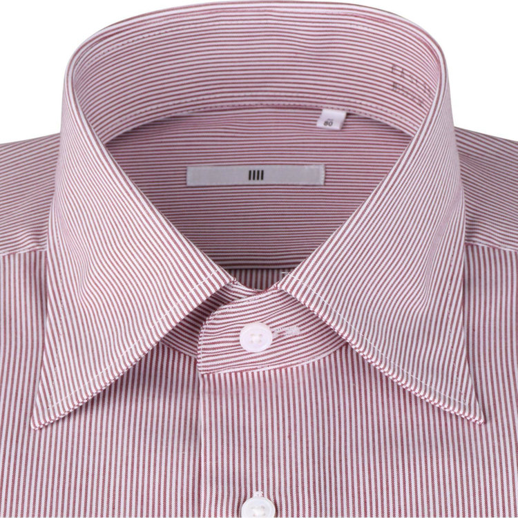 ブラックライン 【WEB限定/OUTLET】【発送在庫あり】【SILVER LINE】【形態安定】ワイドカラードレスワイシャツ/ワイン＆ホワイト×ストライプ/Oil guard ピンク系(桃)
