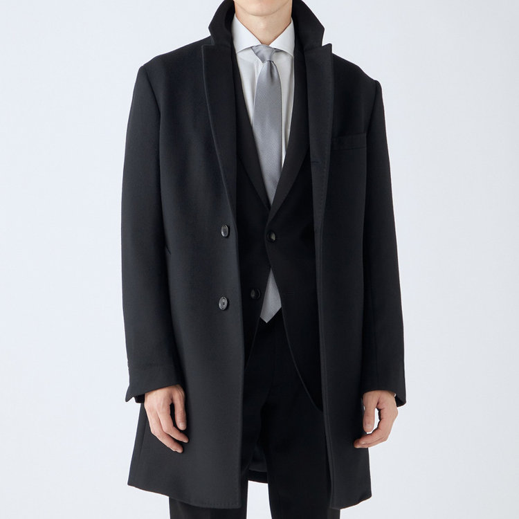 ブラックライン 【BL】ウールチェスターコート/ブラック/NEW ZEALAND WOOL LIMITED EDITION 黒