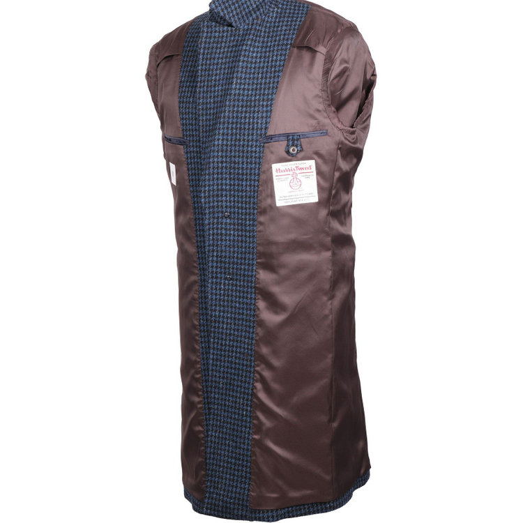 スーツセレクト 【WEB限定/OUTLET】【CLASSICO TAPERED】ウールシングルポロベルテッドコート/ネイビー×チェック+ツイード/Harris Tweed hand woven in the outer hebrides of scotland ネイビー系(紺)