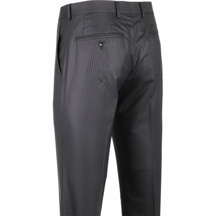 スーツセレクト 【WEB限定/OUTLET】【SLIM TAPERED_2】【年間】2釦シングルスリーピーススーツ 0タック/ブラック×シャドーストライプ ブラック系(黒)