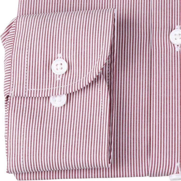 ブラックライン 【WEB限定/OUTLET】【発送在庫あり】【SILVER LINE】【形態安定】ワイドカラードレスワイシャツ/ワイン＆ホワイト×ストライプ/Oil guard ピンク系(桃)