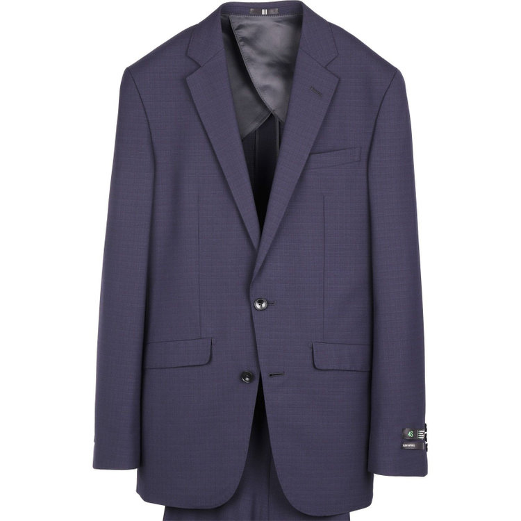 スーツセレクト 【SLIM TAPERED_2】【春夏】2釦シングルスーツ 0タック/ネイビー×シャドー/ウエストシャーリング/4S SUSTAINABILITY&ECOLOGY FABRIC/※パンツ裾上げ済仕様 ネイビー系(紺)