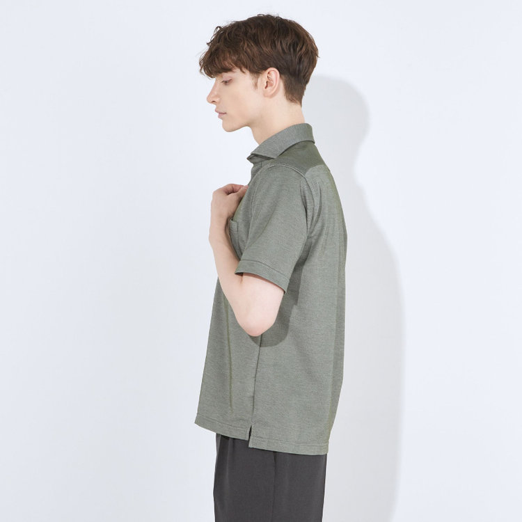 SUIT SELECT　アウトレット 【WEB限定/OUTLET/汚れ・キズ等有】【RBC/五分袖】カッタウェイビズポロシャツ プルオーバータイプ/カーキ/4S コットンブレンド 黄淡色