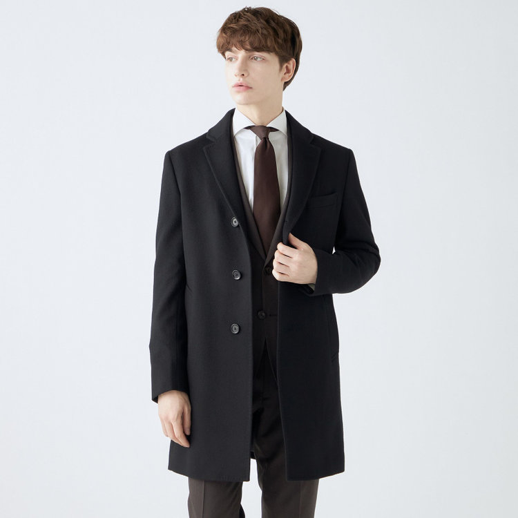 ブラックライン 【BL】ウールチェスターコート/ブラック×ソリッド/NEW ZEALAND WOOL LIMITED EDITION 黒