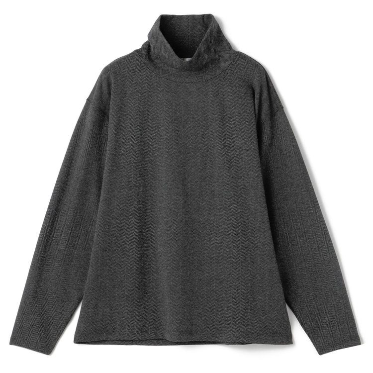 スーツセレクト 【発送在庫あり】【RBC】【秋冬】オフタートルネックニット/グレー×ヘリンボーン グレー中間