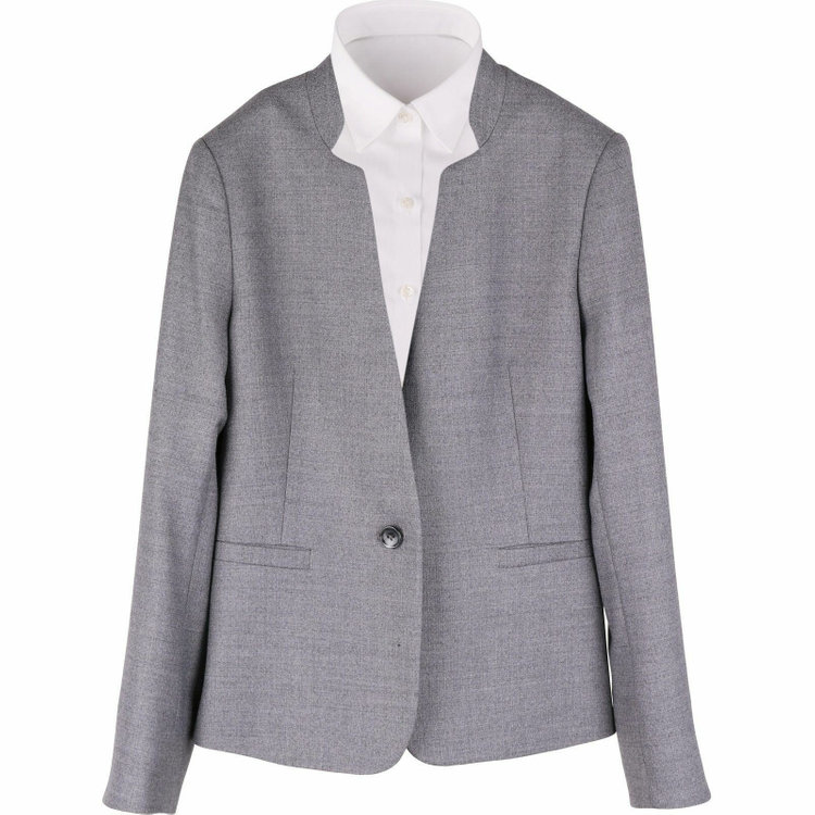 ブラックライン 【WEB限定/OUTLET】【発送在庫あり】【SL】【秋冬】ウールブレンドセットアップ1釦ジャケット/グレー×ブッチャー グレー系(灰)