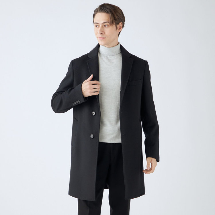 ブラックライン 【BL】ウールチェスターコート/ブラック/NEW ZEALAND WOOL LIMITED EDITION 黒
