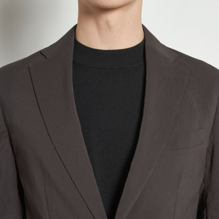 シルバーライン 【5DAYS CLOSET】【RBC】【春夏】2釦シングルジャケット/ブラウン×楊柳/パッチポケット/4S SUSTAINABILITY&ECOLOGY FABRIC 茶中間