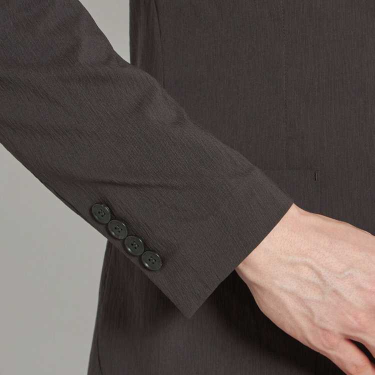 シルバーライン 【5DAYS CLOSET】【RBC】【春夏】2釦シングルジャケット/ブラウン×楊柳/パッチポケット/4S SUSTAINABILITY&ECOLOGY FABRIC 茶中間