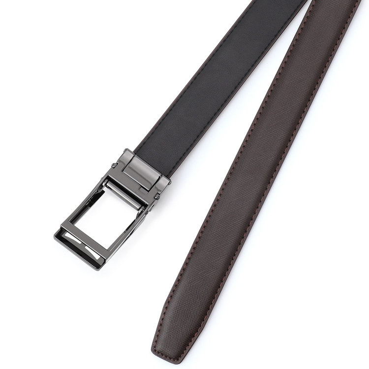 シルバーライン 【フリーアジャスト仕様/5mm間隔/32段階】バックルベルト 2.9cm幅/ブラウン(ウエスト94cmまで対応) 茶濃色