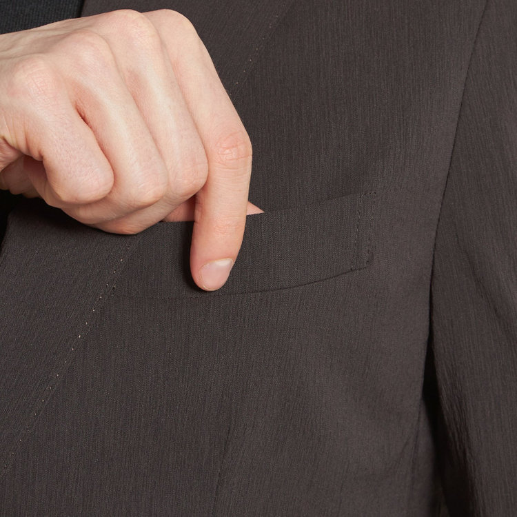 シルバーライン 【5DAYS CLOSET】【RBC】【春夏】2釦シングルジャケット/ブラウン×楊柳/パッチポケット/4S SUSTAINABILITY&ECOLOGY FABRIC 茶中間