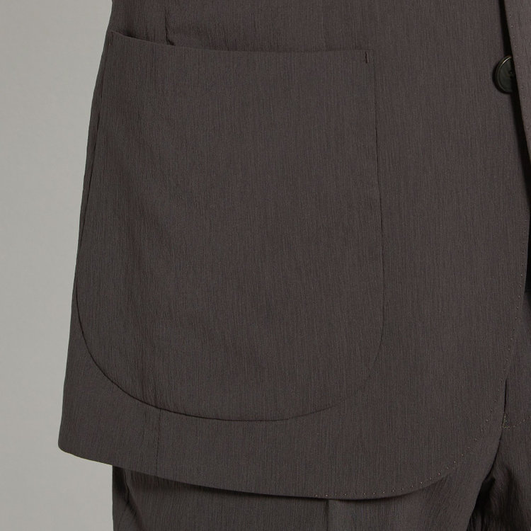 シルバーライン 【5DAYS CLOSET】【RBC】【春夏】2釦シングルジャケット/ブラウン×楊柳/パッチポケット/4S SUSTAINABILITY&ECOLOGY FABRIC 茶中間