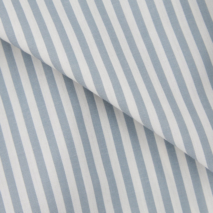 シルバーライン 【SILVER LINE】【形態安定】ボタンダウンワイシャツ/ブルーグレー＆アイボリー×ストライプ 青淡色