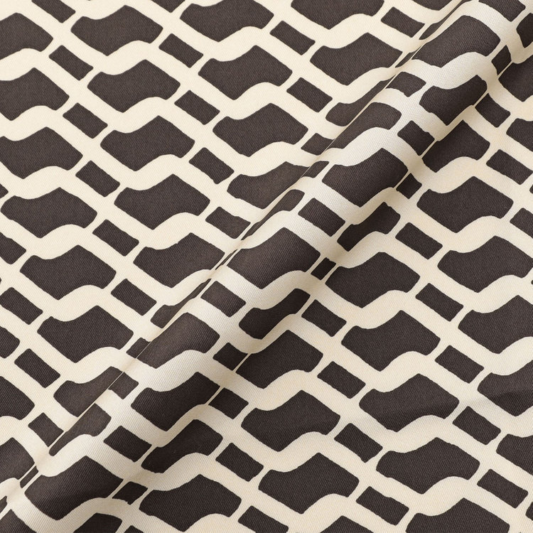 シルバーライン シルクポケットチーフ/ブラウン×ベージュウエーブ 茶中間