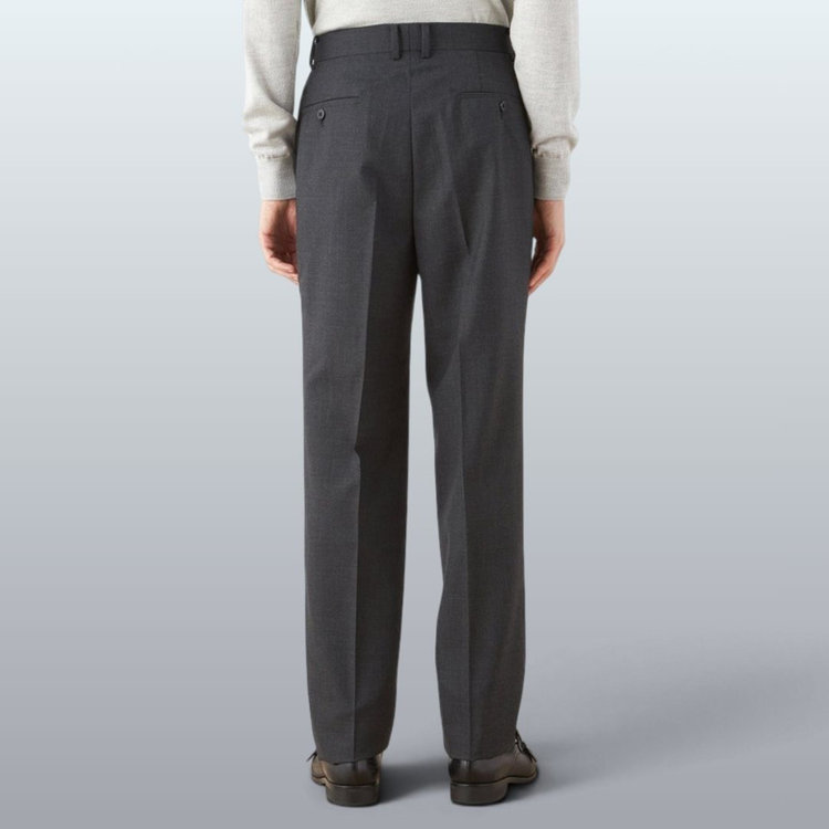 ソノタ 【発送在庫あり】【WIDE PANTS SUIT】【秋冬】1タックワイドシルエットパンツ/ダークグレー×グレンチェック/NEW ZEALAND WOOL MIX/※裾上げ必要 グレー中間