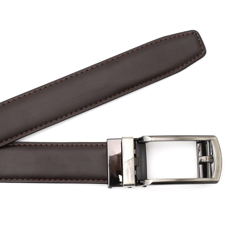 シルバーライン 【フリーアジャスト仕様/5mm間隔/32段階】バックルベルト 2.9cm幅/ブラウン(ウエスト91cmまで対応) 茶濃色