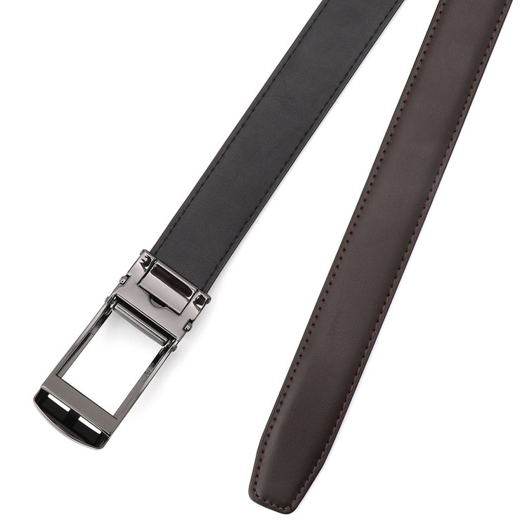 シルバーライン 【フリーアジャスト仕様/5mm間隔/32段階】バックルベルト 2.9cm幅/ブラウン(ウエスト91cmまで対応) 茶濃色