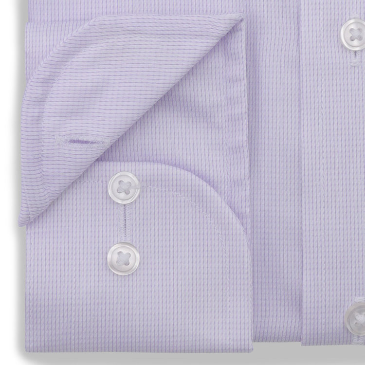 シルバーライン 【発送在庫あり】【SILVER LINE】【形態安定】ボタンダウンドレスワイシャツ/ホワイト×パープルドビー 紫中間