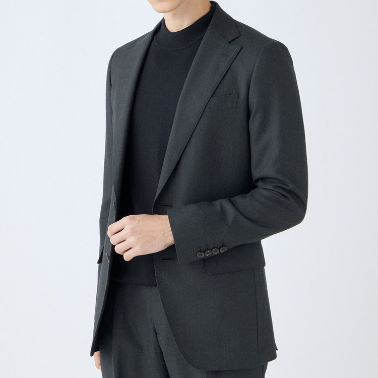 シルバーライン 【発送在庫あり】【CLASSICO TAPERED】【秋冬】2釦シングルスーツ 1タック/グリーン/Ermenegildo Zegna LOOP woven in italy/※裾上げ必要 緑濃色