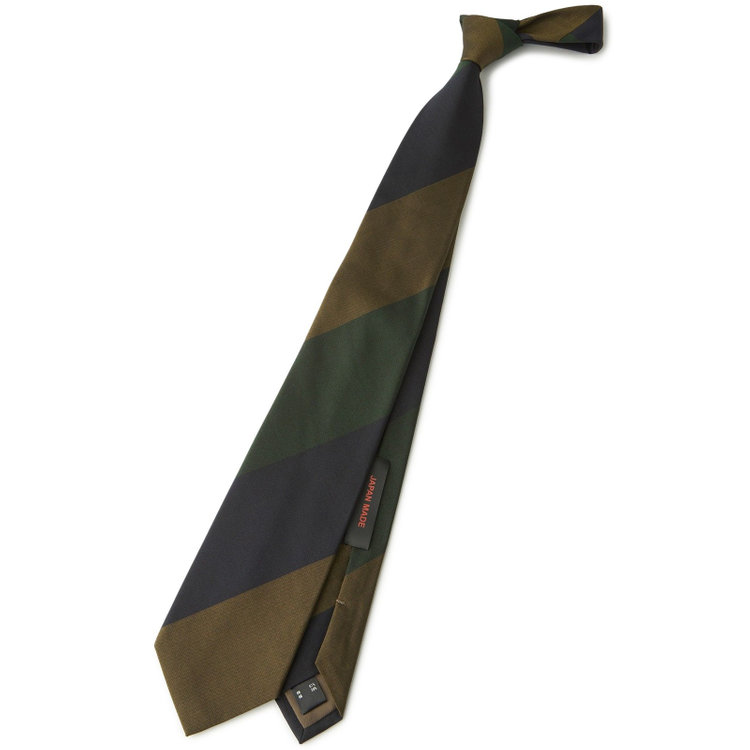 SILVER LINE】コットンシルクストライプネクタイ 8.5cm幅/ネイビー