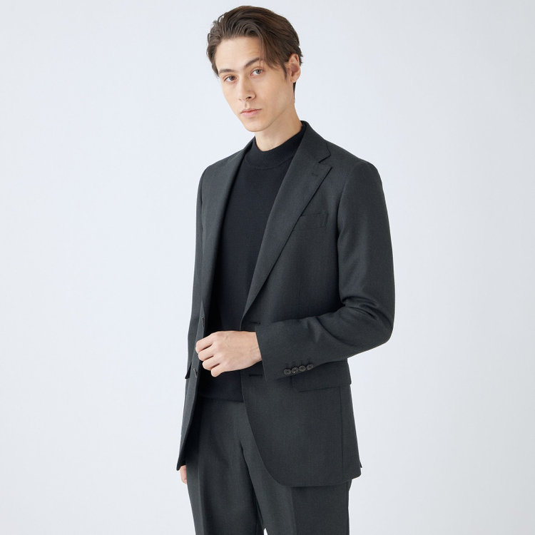 シルバーライン 【CLASSICO TAPERED】【秋冬】2釦シングルスーツ 1タック/グリーン/Ermenegildo Zegna LOOP woven in italy/※裾上げ必要 緑濃色