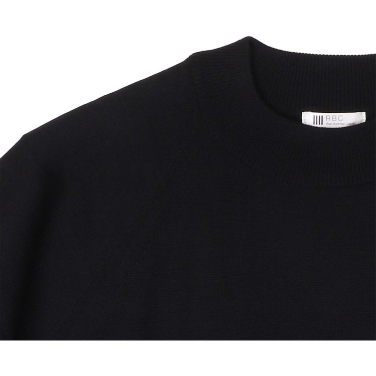 スーツセレクト 【発送在庫あり】【RBC】【半袖】モックネックニットTシャツ/ブラック ブラック系(黒)