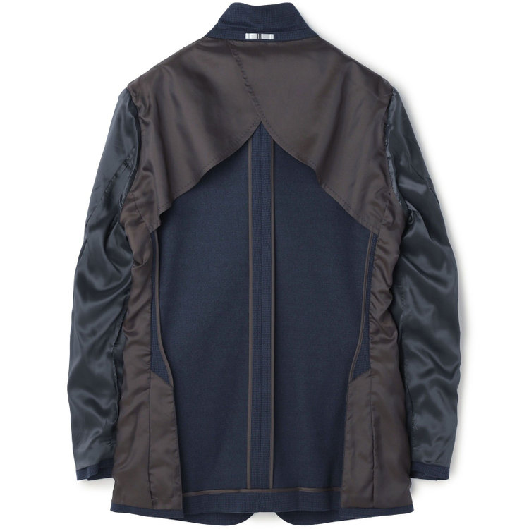 シルバーライン 【CLASSICO TAPERED】【秋冬】2釦ジャケット/ネイビー×ハウンドトゥース/パッチポケット/4S SUSTAINABILITY&ECOLOGY FABRIC 紺濃色