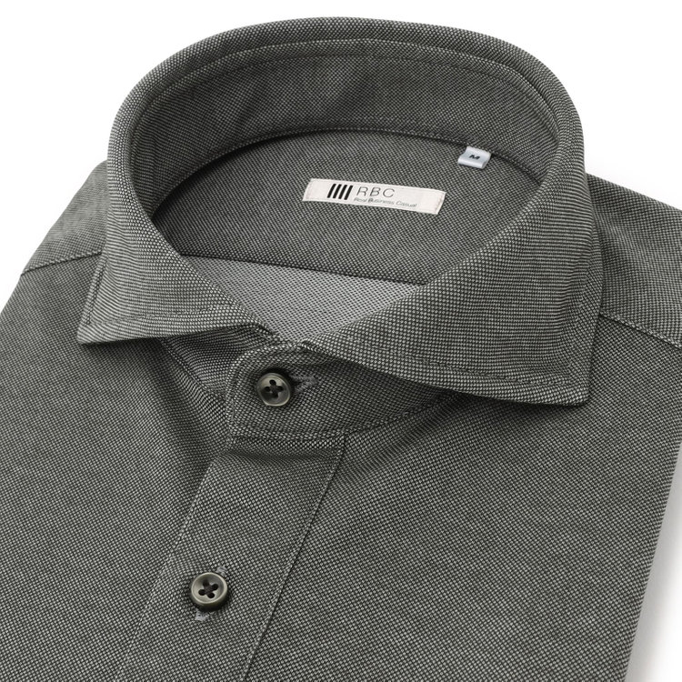 SUIT SELECT　アウトレット 【WEB限定/OUTLET/汚れ・キズ等有】【RBC/五分袖】カッタウェイビズポロシャツ プルオーバータイプ/カーキ/4S コットンブレンド 黄淡色