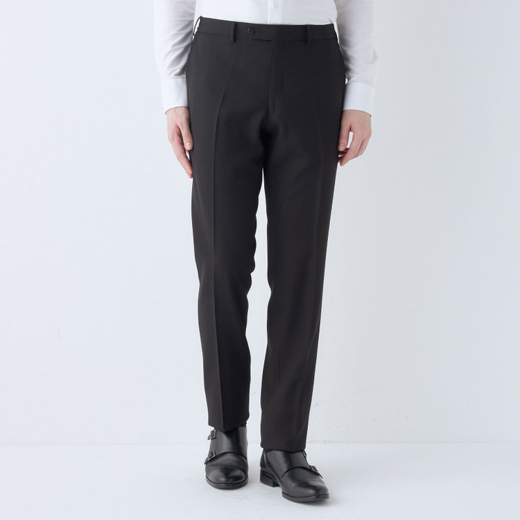 ブラックライン 【SLIM TAPERED】【春夏】0タックテーパードパンツ/ブラック/4S/※裾上げ済仕様 黒