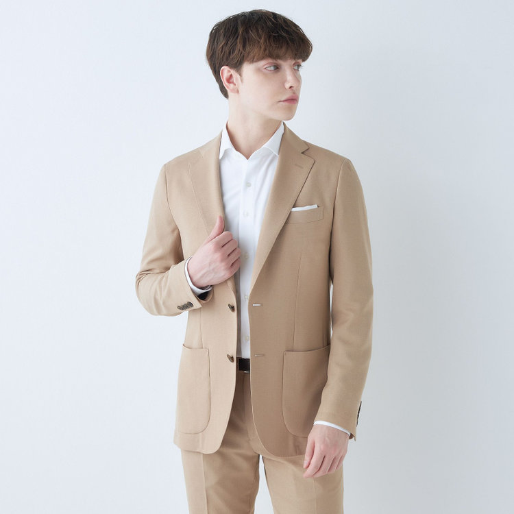 シルバーライン 【5DAYS CLOSET】【RBC】【春夏】2釦シングルジャケット/ベージュ/パッチポケット/4S SUSTAINABILITY&ECOLOGY FABRIC 茶淡色