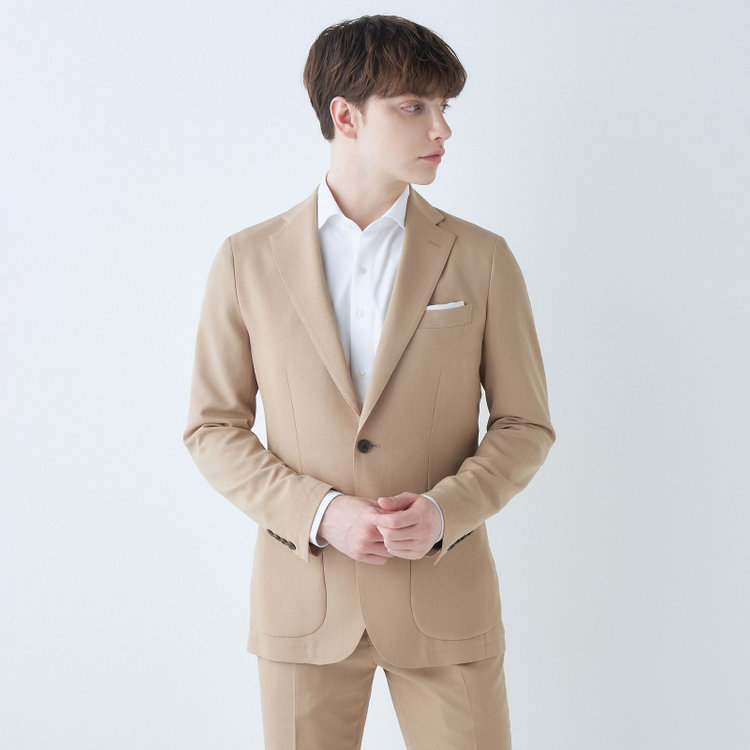 シルバーライン 【5DAYS CLOSET】【RBC】【春夏】2釦シングルジャケット/ベージュ/パッチポケット/4S SUSTAINABILITY&ECOLOGY FABRIC 茶淡色