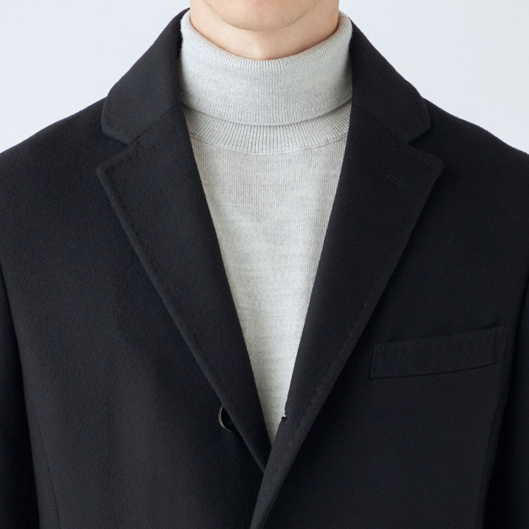 ブラックライン 【BL】ウールチェスターコート/ブラック/NEW ZEALAND WOOL LIMITED EDITION 黒