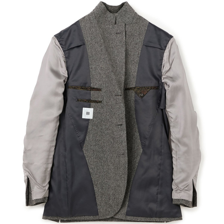シルバーライン 【Take.it.easy】3釦段返りジャケット/グレー×ドネガルツイード グレー濃色