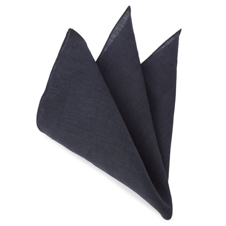 リネンポケットチーフ/ネイビー